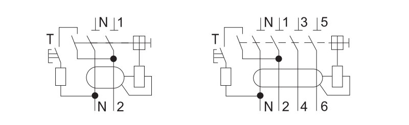 Diagrama de circuito ETEK RCCB EKL6-100(H)